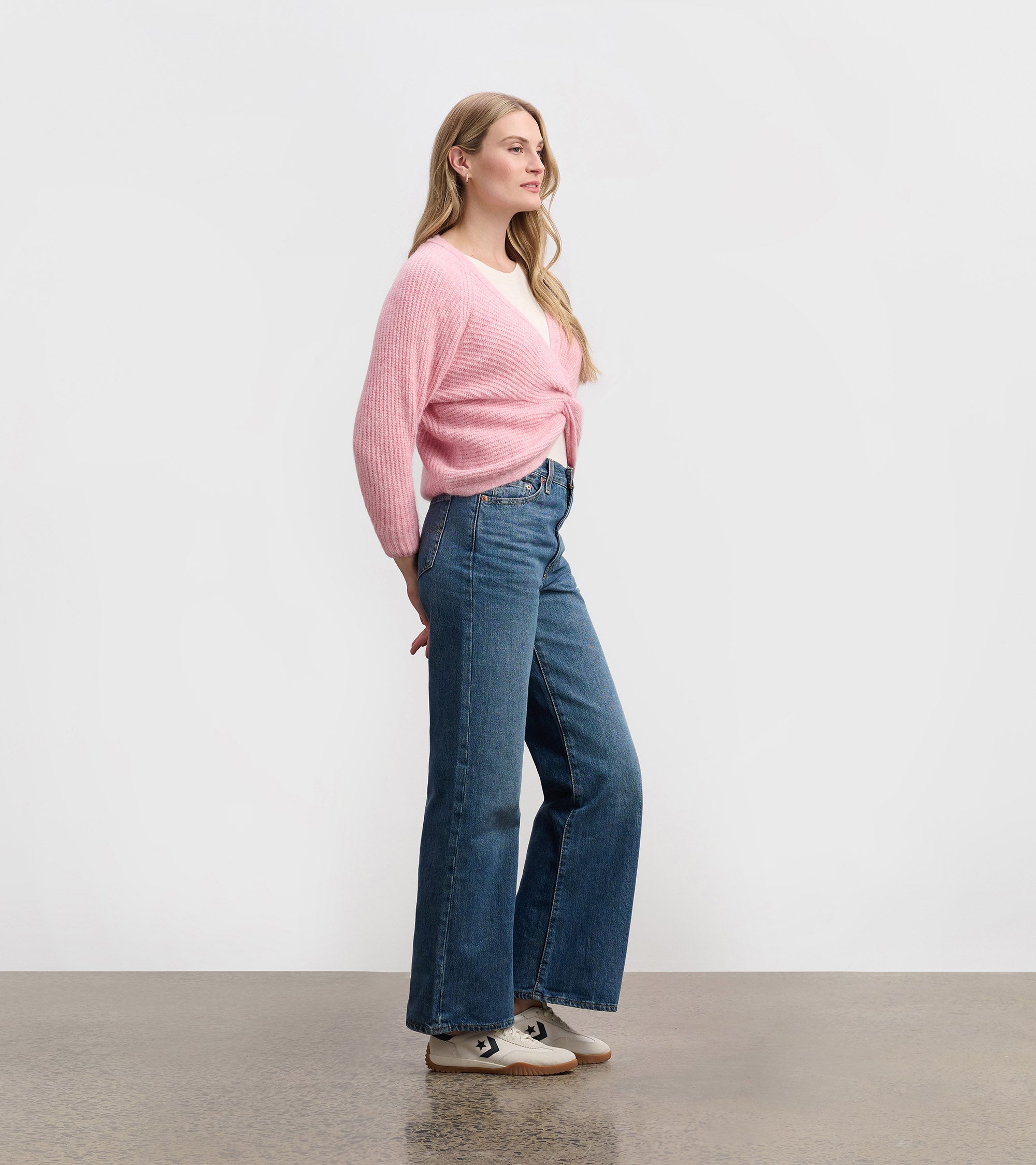 Hatley Cross Over Sweater - Pastel Pink