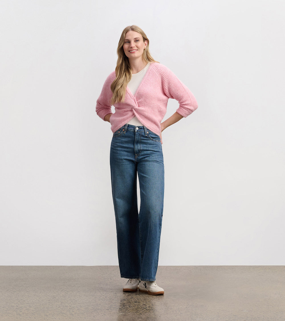 Hatley Cross Over Sweater - Pastel Pink