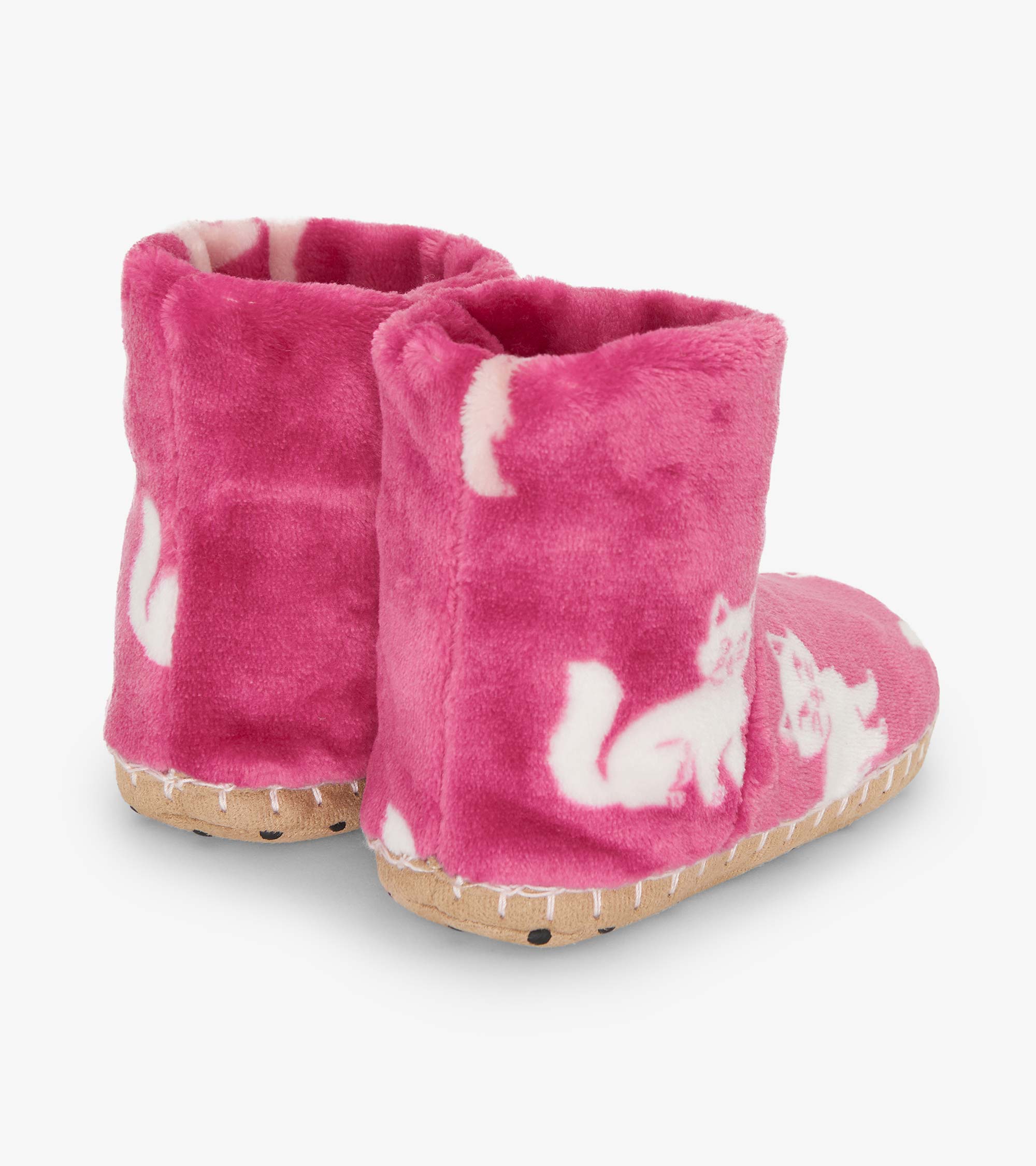 Hatley Girls Little Kitties Fuzzy Fleece Slippers