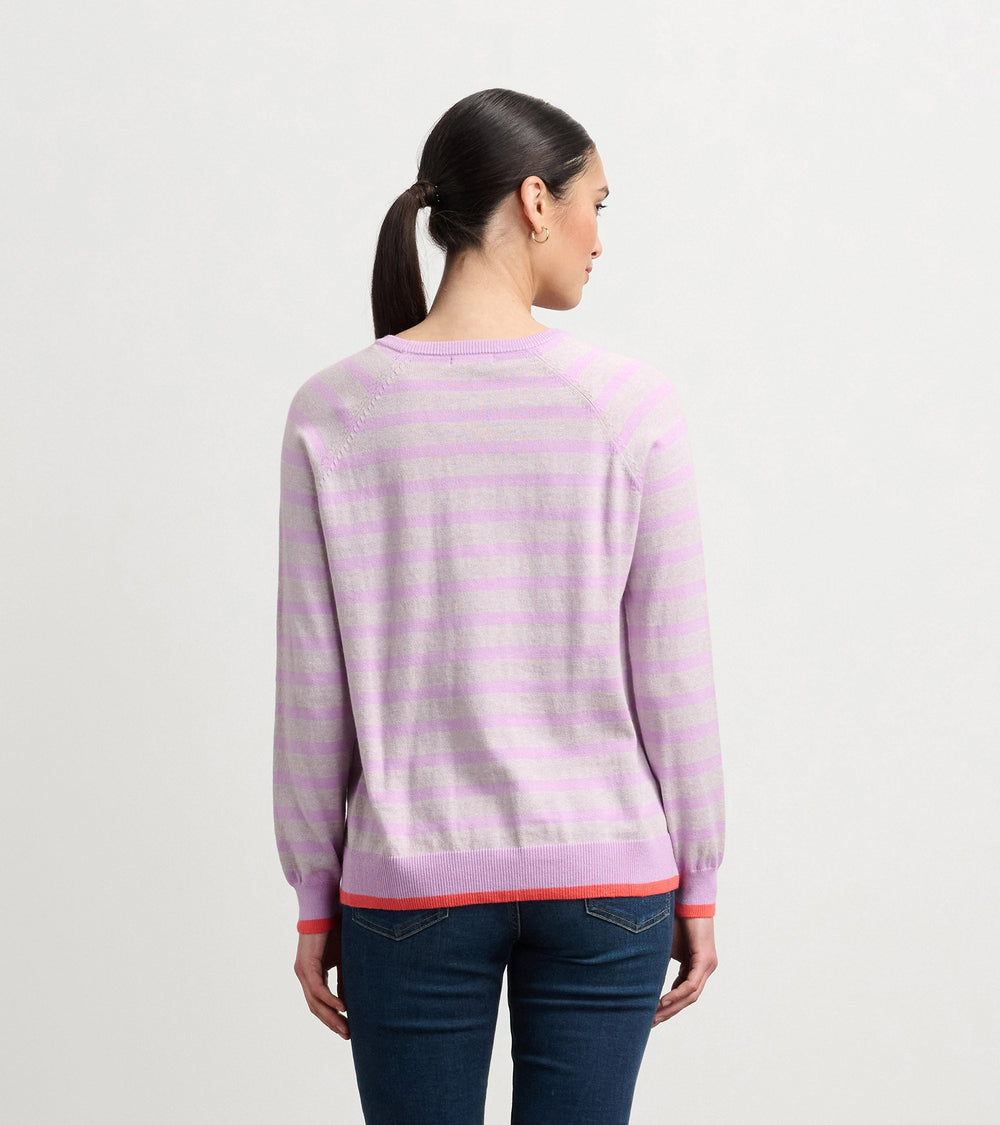 Hatley Olivia Sweater - Lilac Pink Stripes
