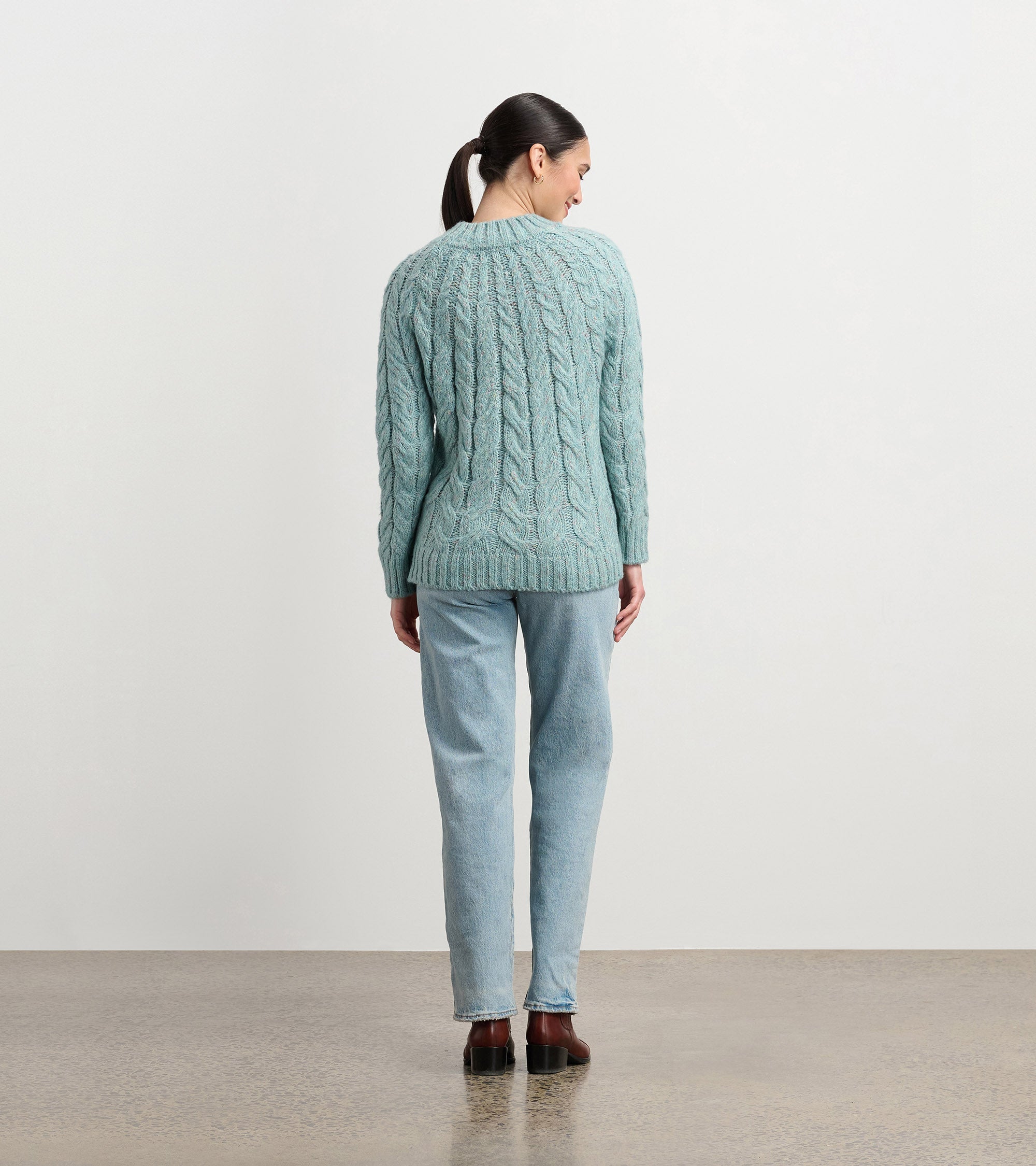 Hatley Dylan Cable Knit Sweater - Light Turquoise
