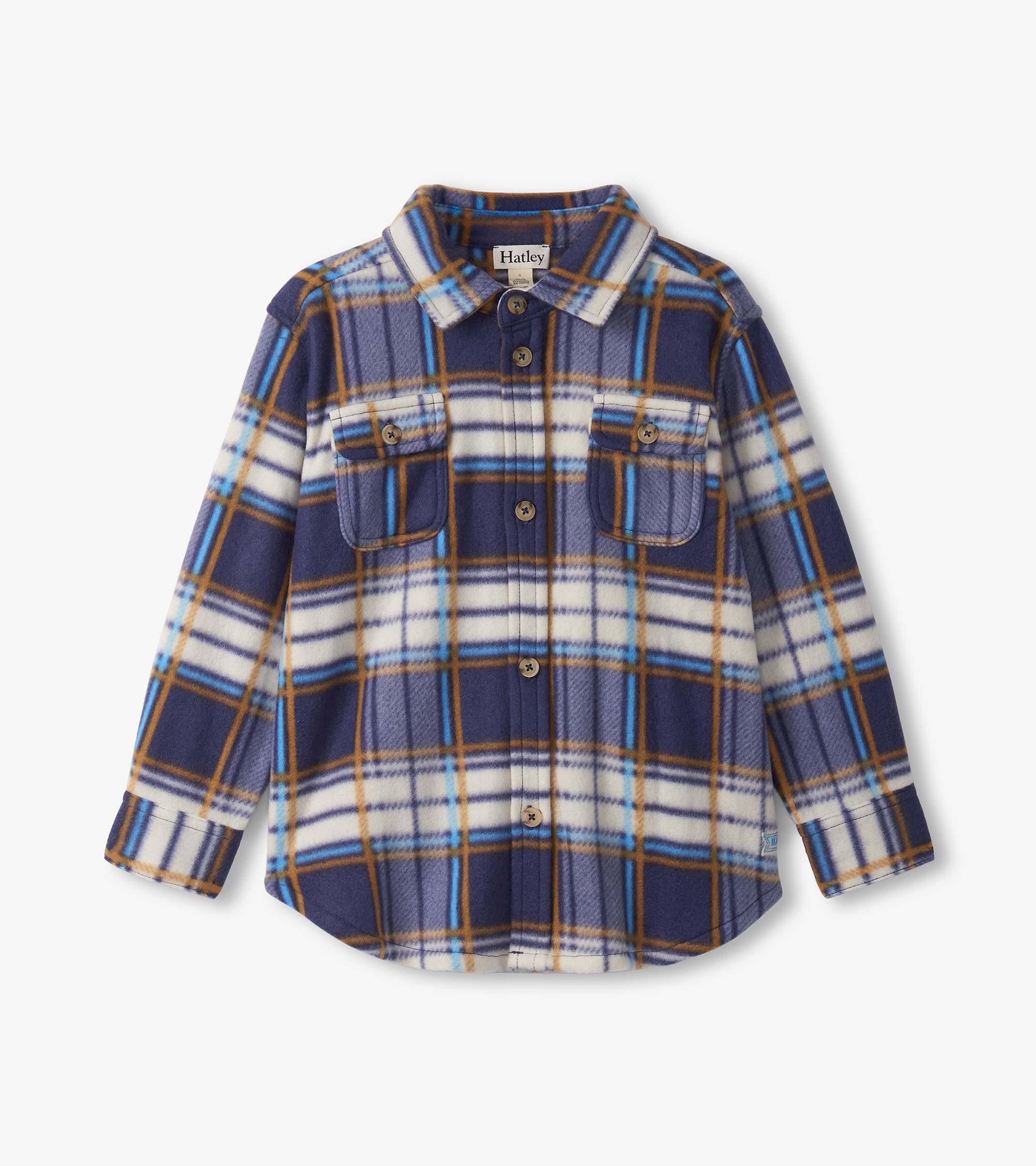 Hatley Boys Mountain Top Plaid Fleece Button-Up Shirt