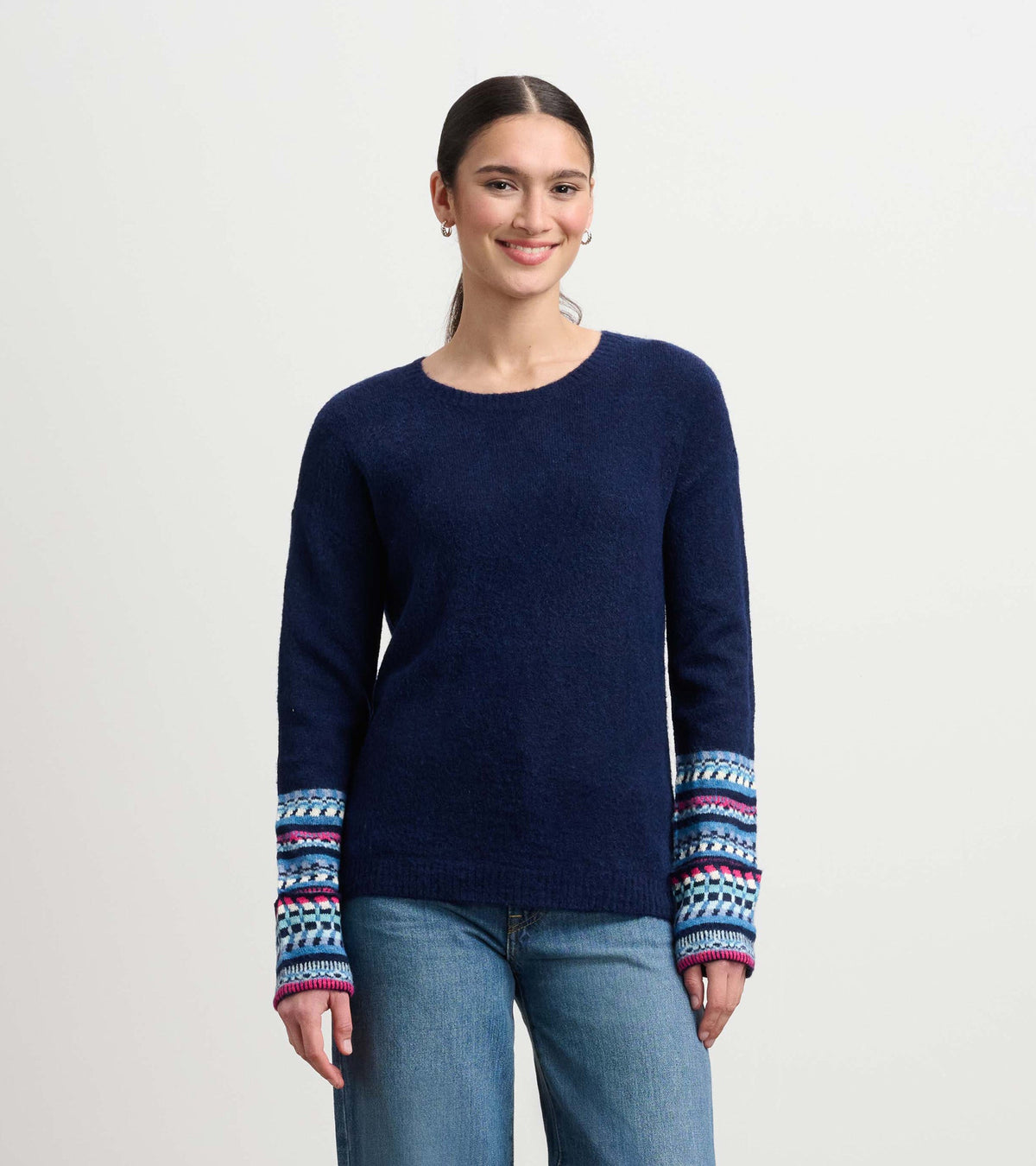Hatley Jacquard Cuff Sweater - Navy