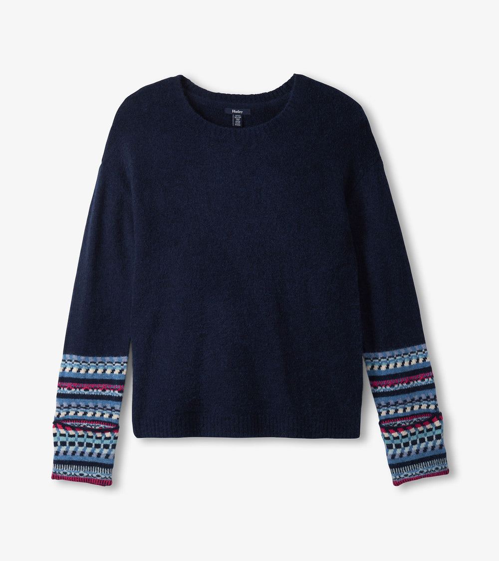 Hatley Jacquard Cuff Sweater - Navy