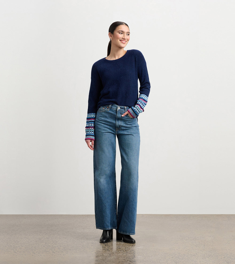 Hatley Jacquard Cuff Sweater - Navy