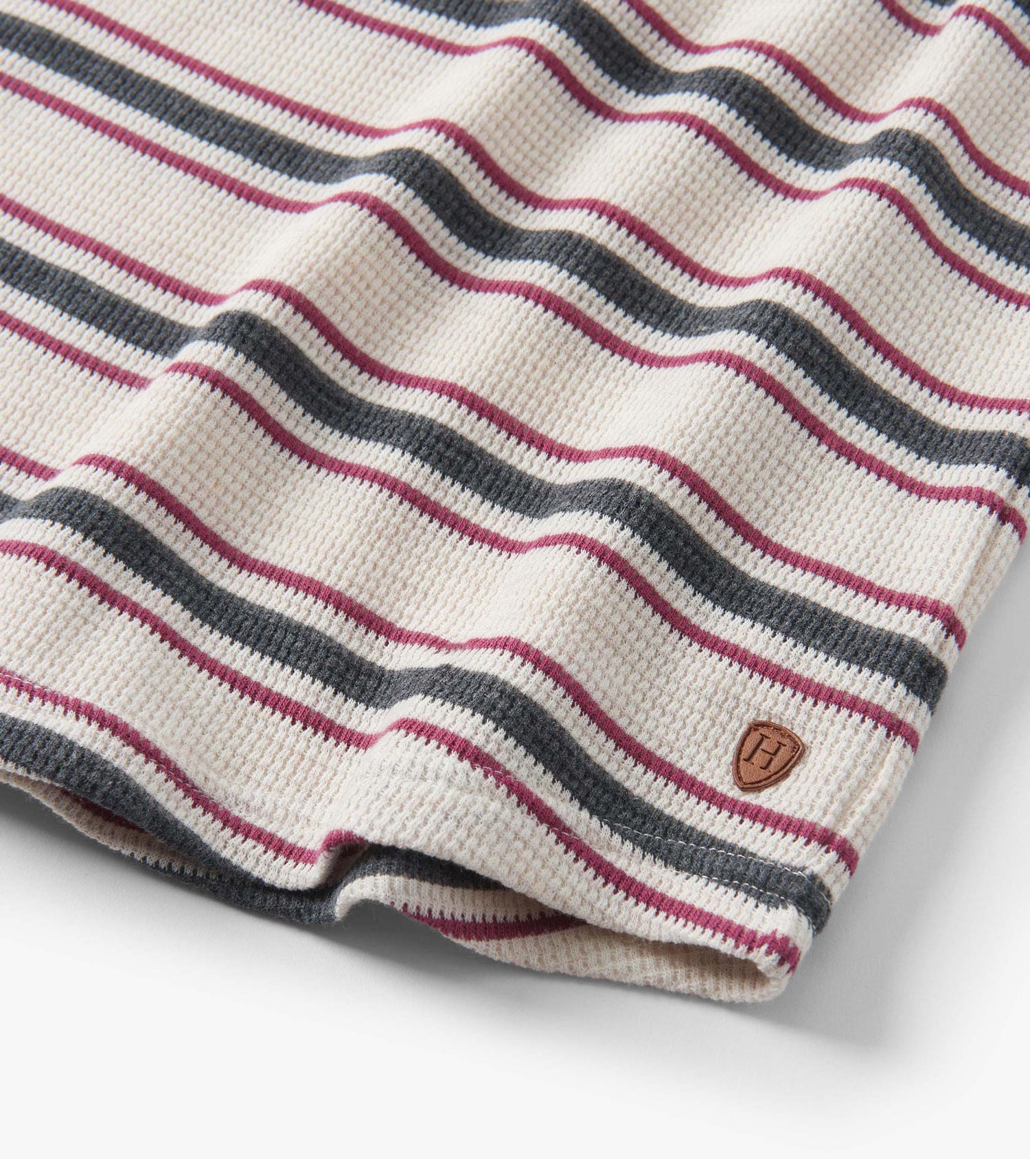 Hatley Boys Oatmeal Melange Stripes Waffle Henley