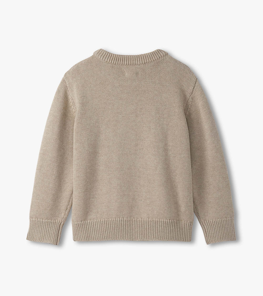 Hatley Boys Oatmeal Bear Crew Neck Sweater