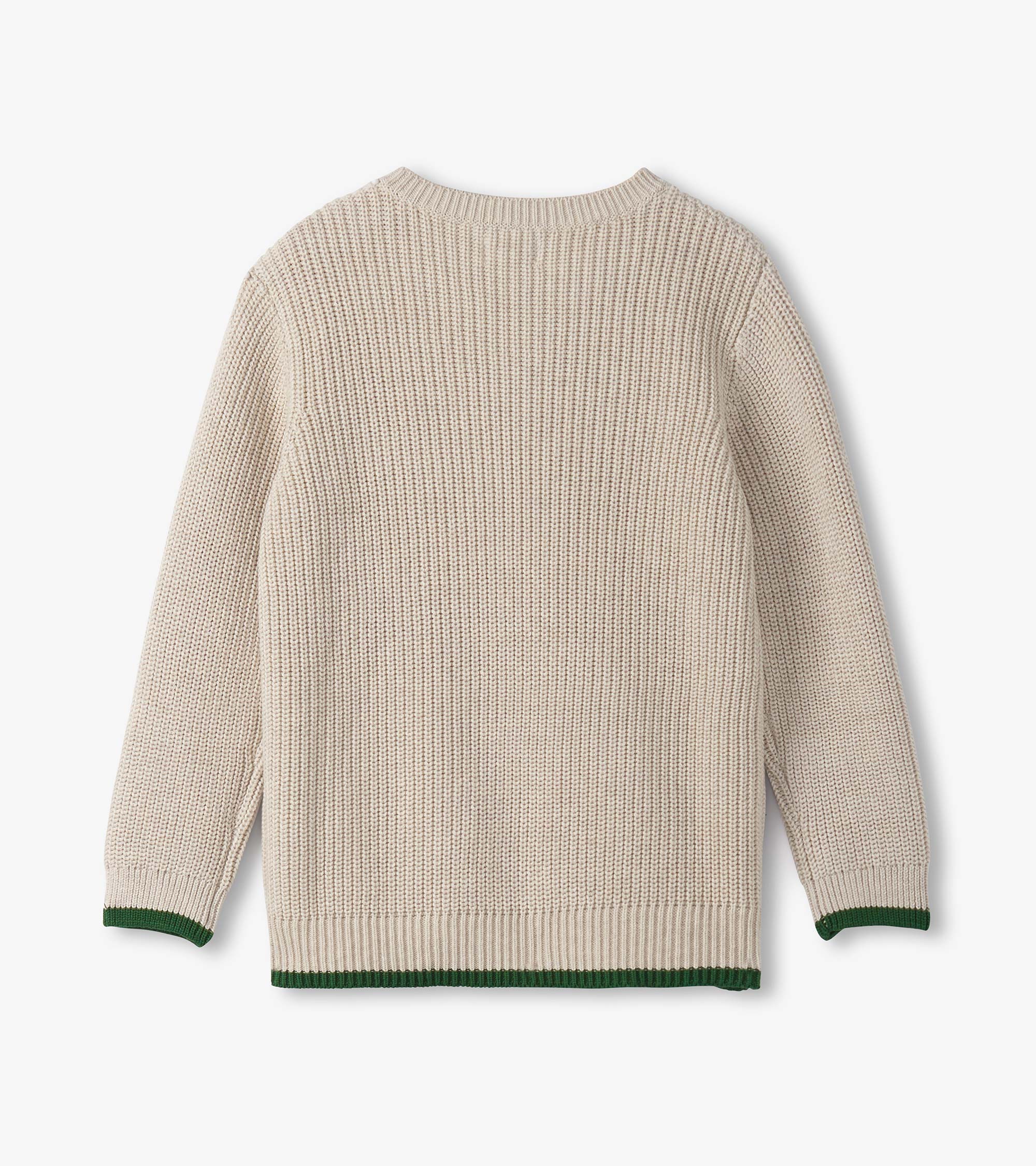 Hatley Boys Oatmeal Melange Button Neck Sweater