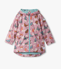 Hatley Girls Pop-Out Butterflies Zip-Up Lightweight Rain Jacket