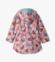Hatley Girls Pop-Out Butterflies Zip-Up Lightweight Rain Jacket