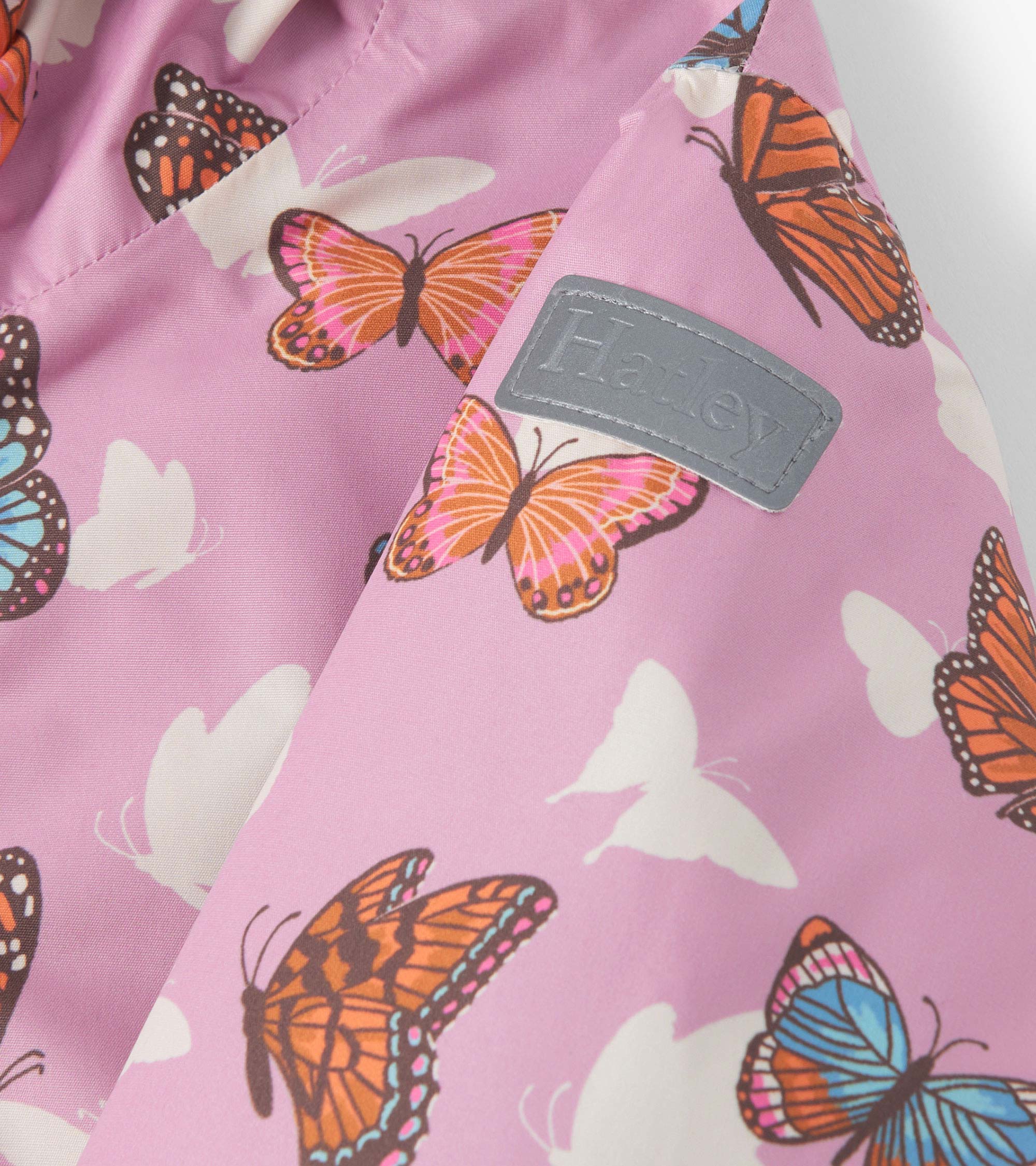 Hatley Girls Pop-Out Butterflies Zip-Up Lightweight Rain Jacket