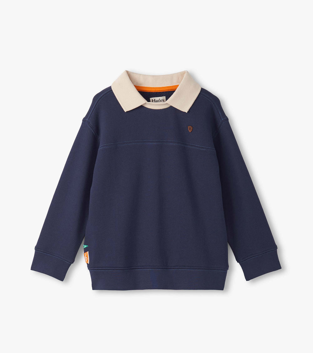 Hatley Boys Patriot Blue Fooler Polo Pullover