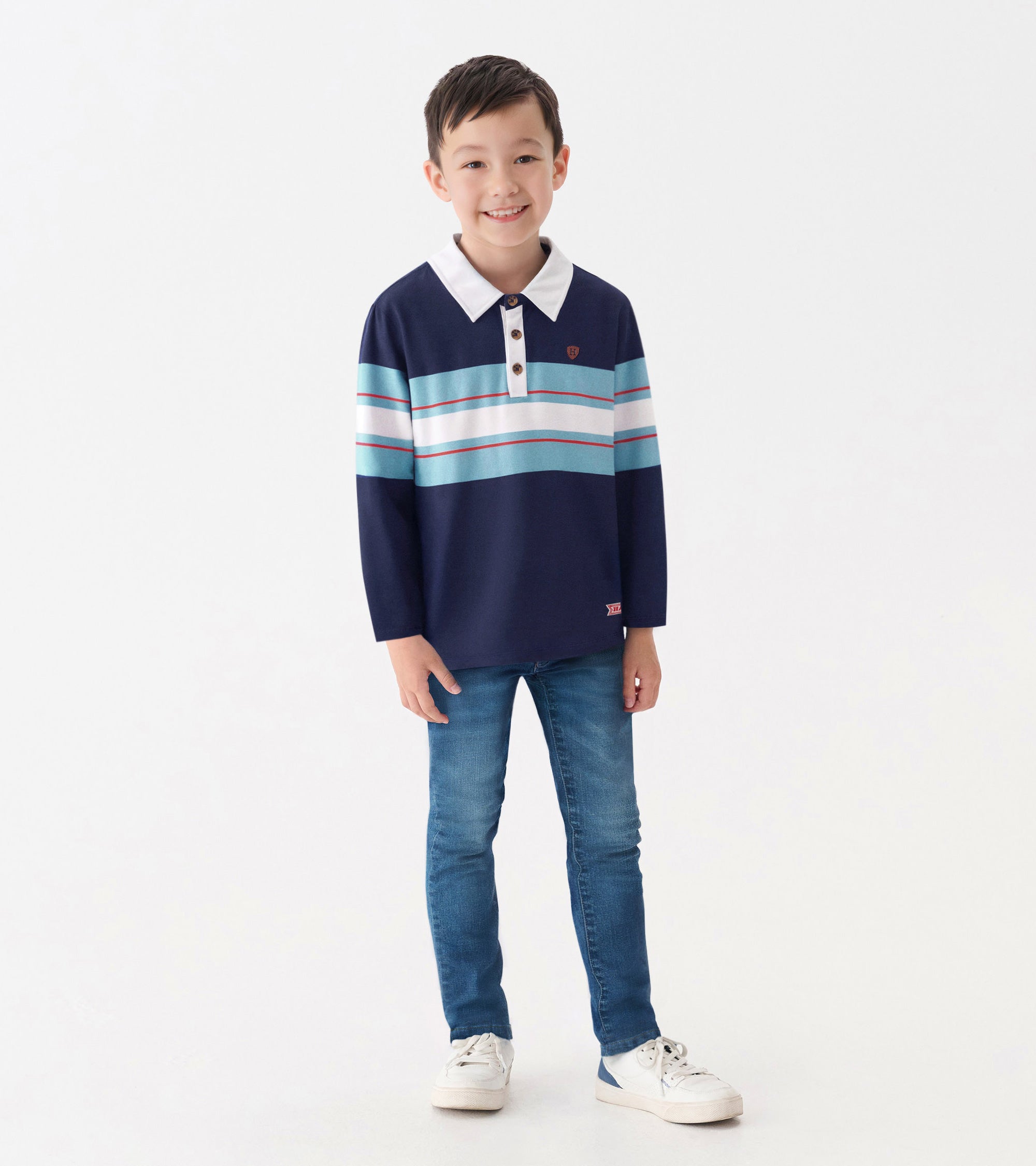 Hatley Boys Blue Stripes Rugby Polo