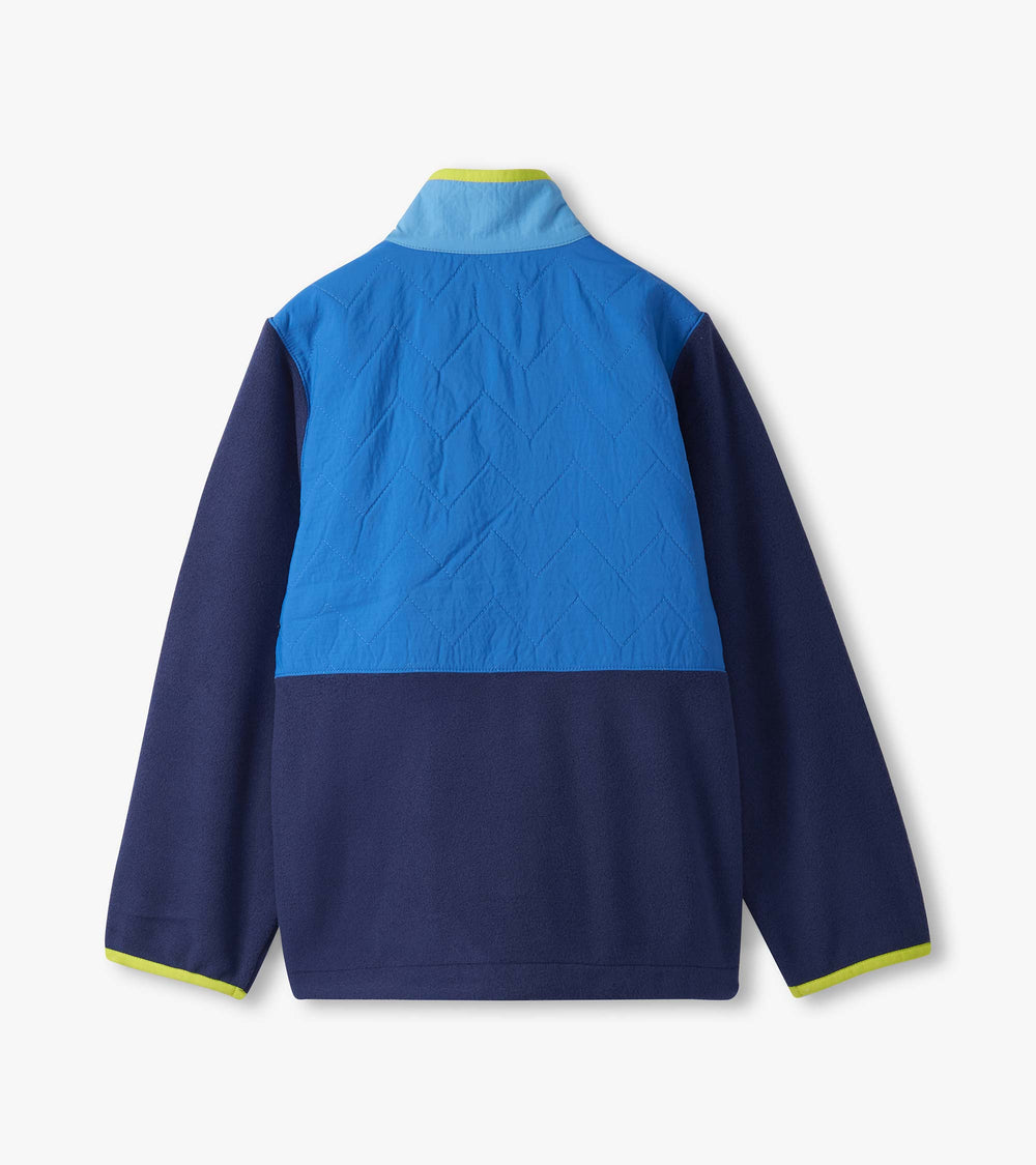 Hatley Boys Blue Color Block Polar Fleece Jacket