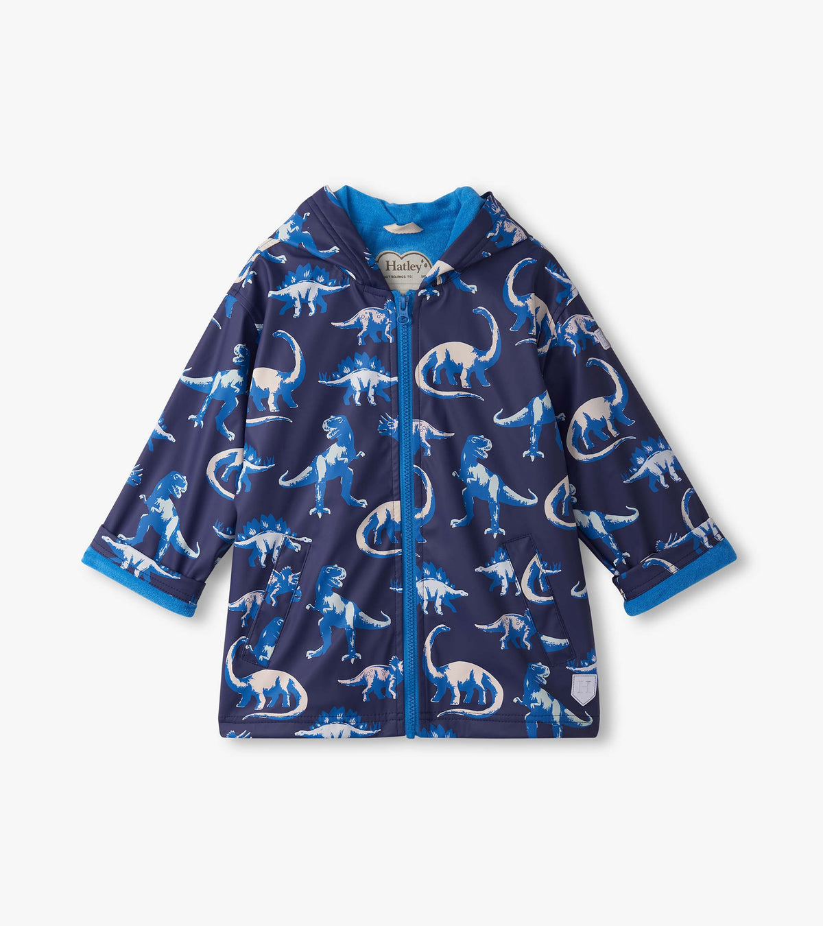 Hatley Boys Painted Dinos Color Changing Zip-Up Rain Jacket