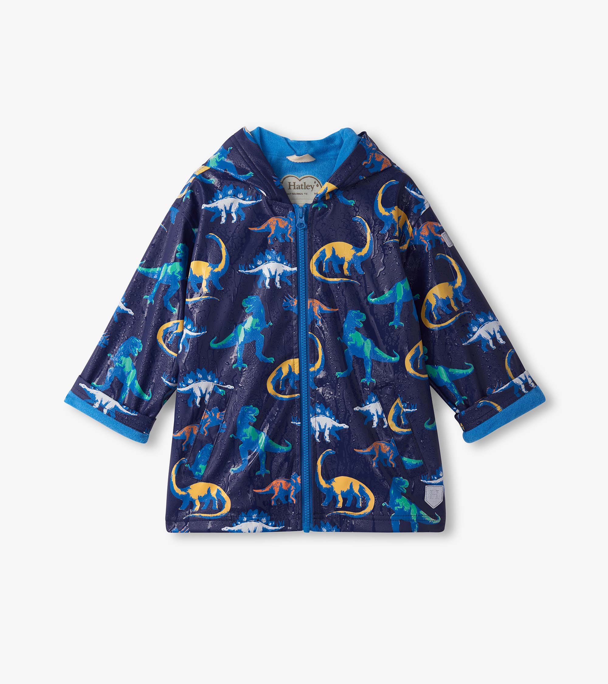 Hatley Boys Painted Dinos Color Changing Zip-Up Rain Jacket