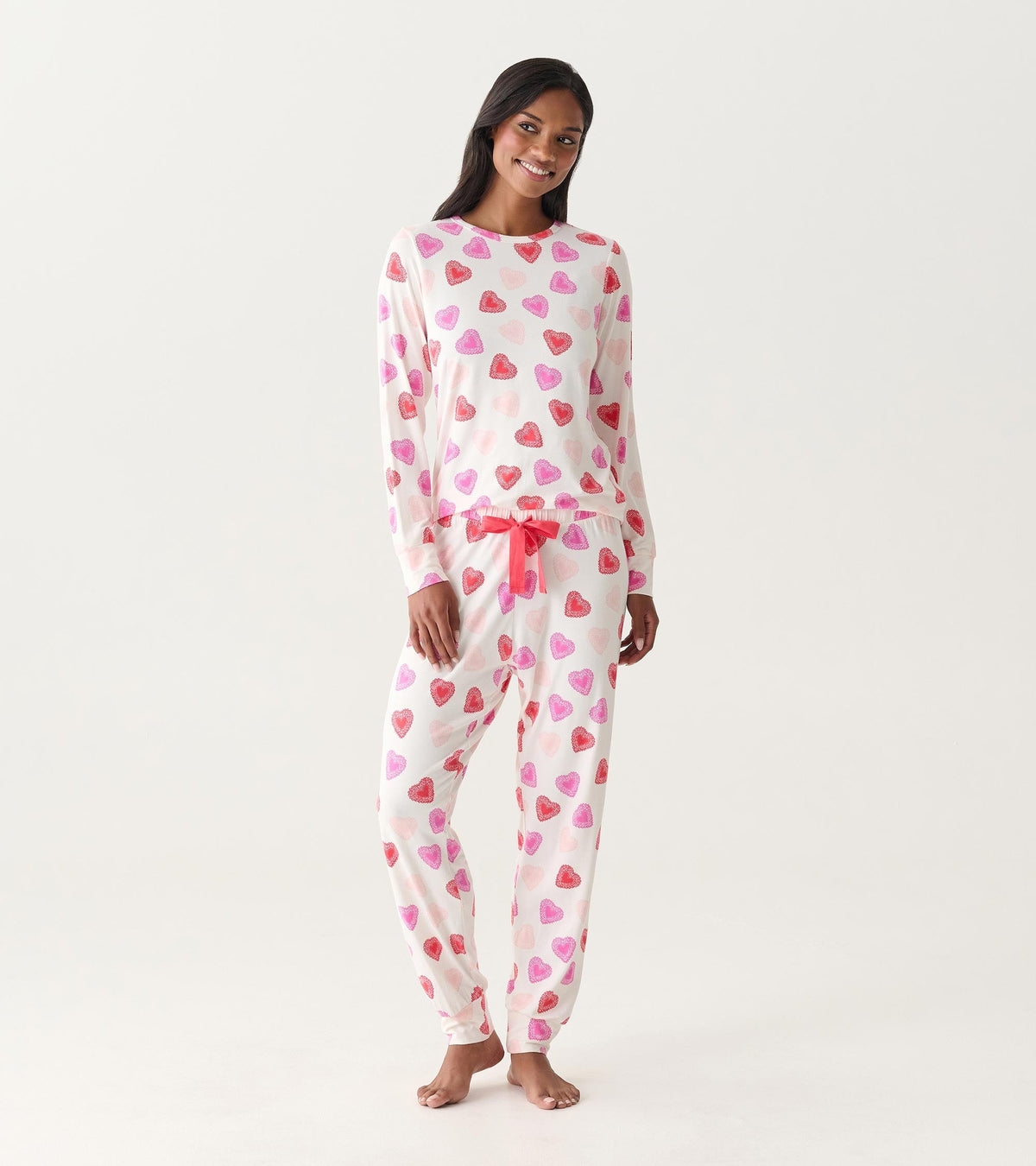 Hatley Women's Cut Out Hearts Pajama Set