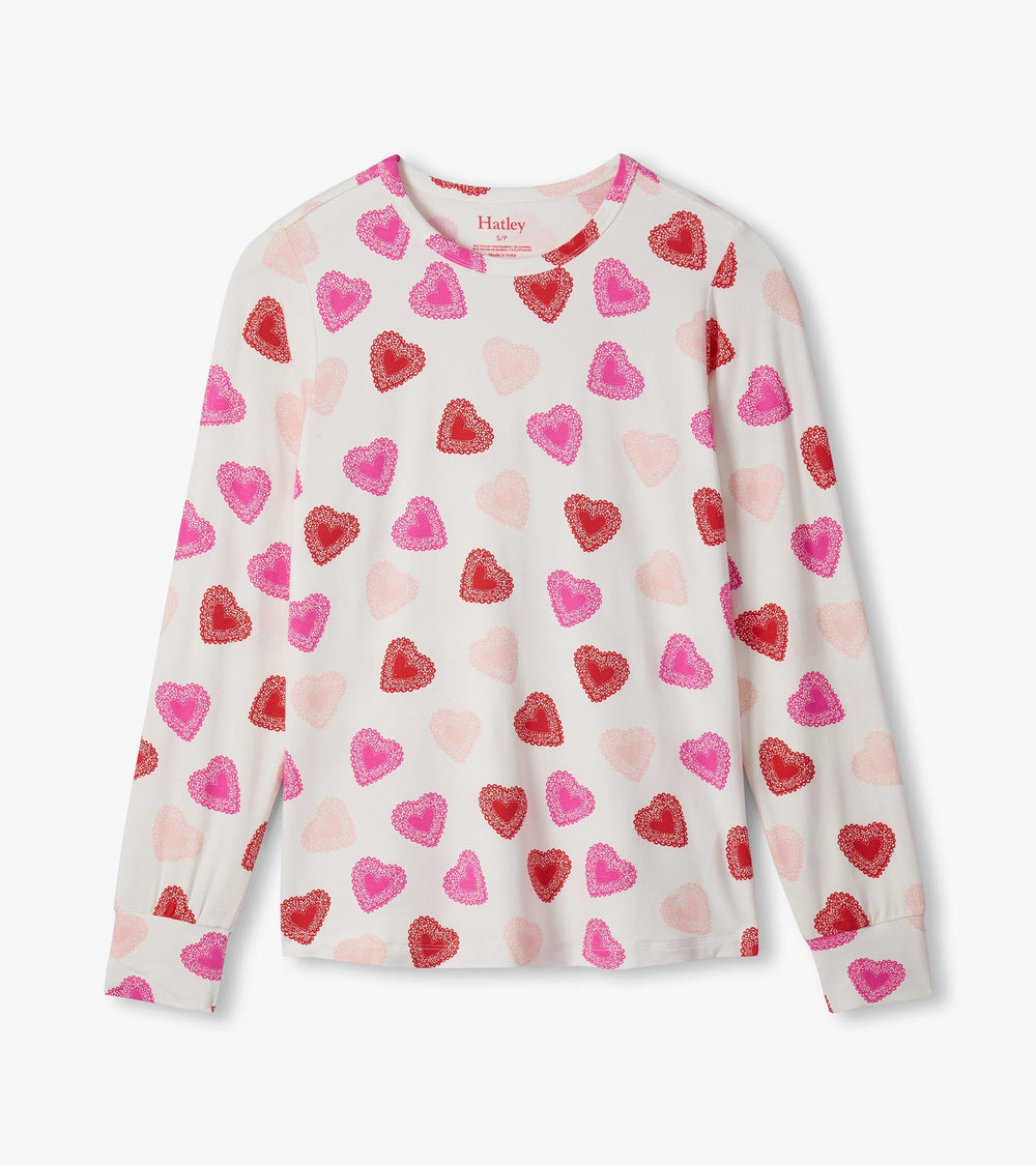 Hatley Women's Cut Out Hearts Pajama Set