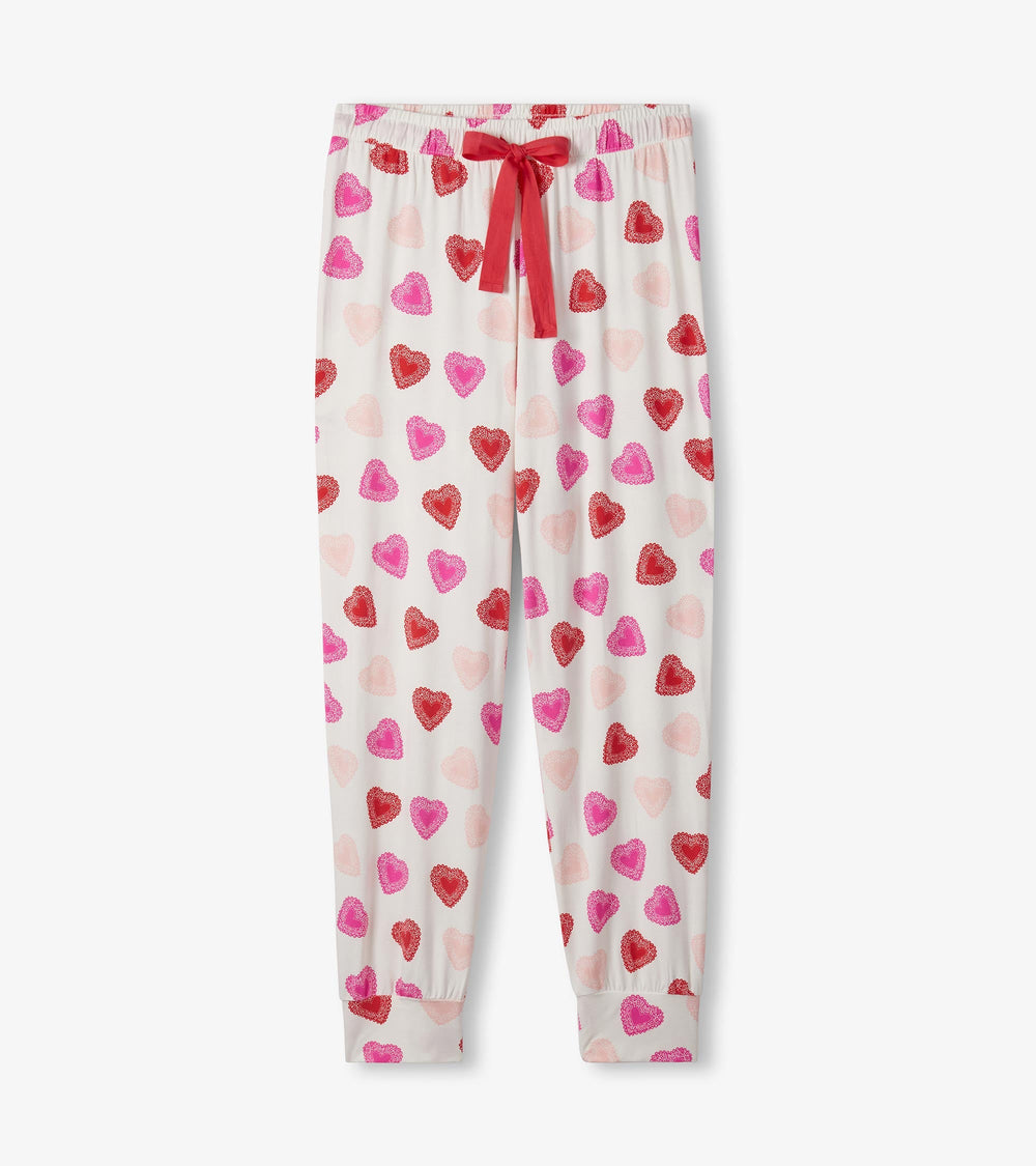 Hatley Women's Cut Out Hearts Pajama Set