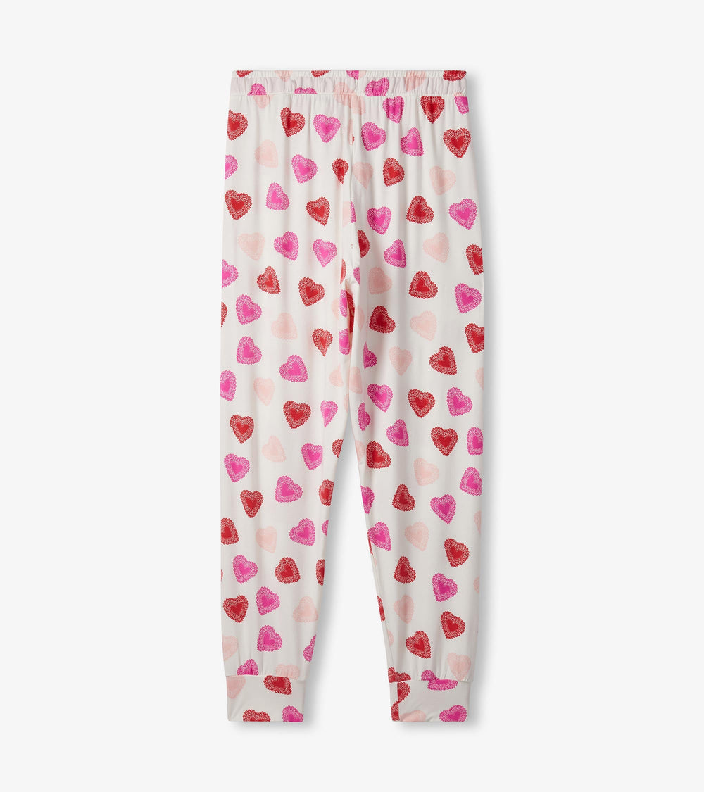 Hatley Women's Cut Out Hearts Pajama Set