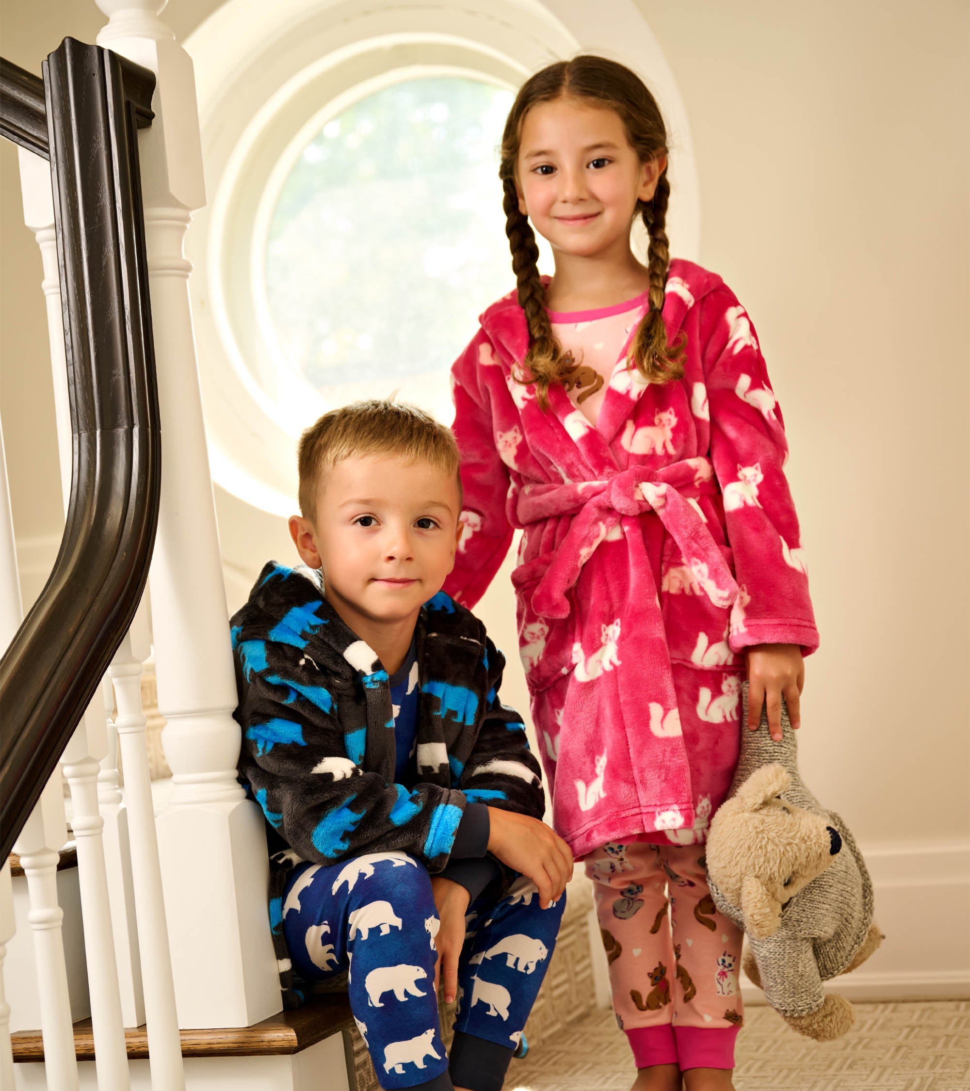 Hatley Boys Polar Bear Silhouette Fuzzy Fleece Robe