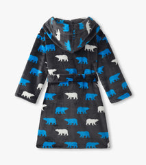 Hatley Boys Polar Bear Silhouette Fuzzy Fleece Robe