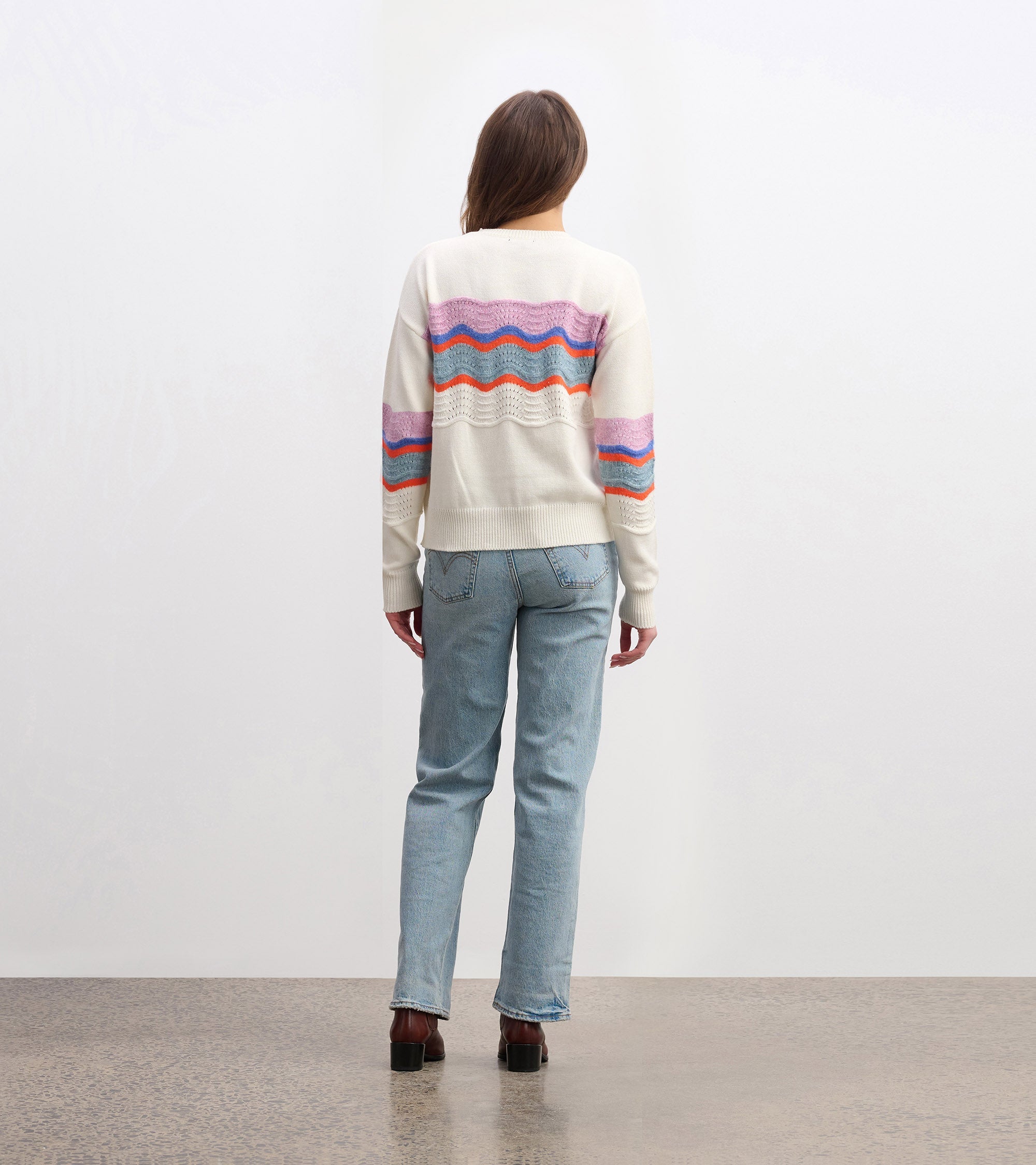 Hatley Pointelle Wave Sweater - Summer Sky Ripple
