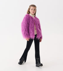 Hatley Girls Radiant Orchid Mongolian Faux Fur Topper