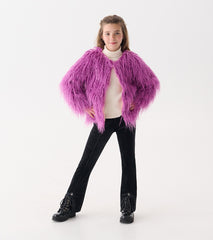 Hatley Girls Radiant Orchid Mongolian Faux Fur Topper