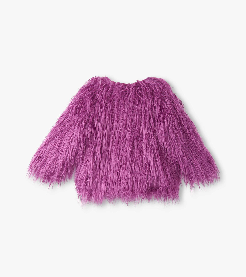 Hatley Girls Radiant Orchid Mongolian Faux Fur Topper