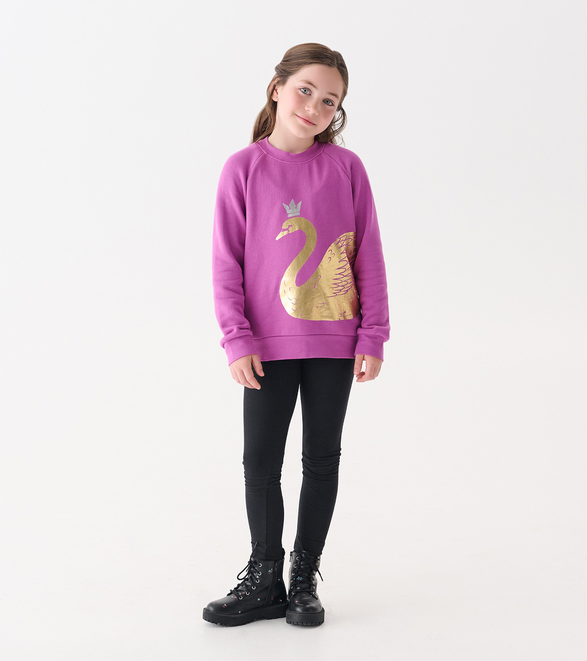 Hatley Girls Swan Slouchy Pullover