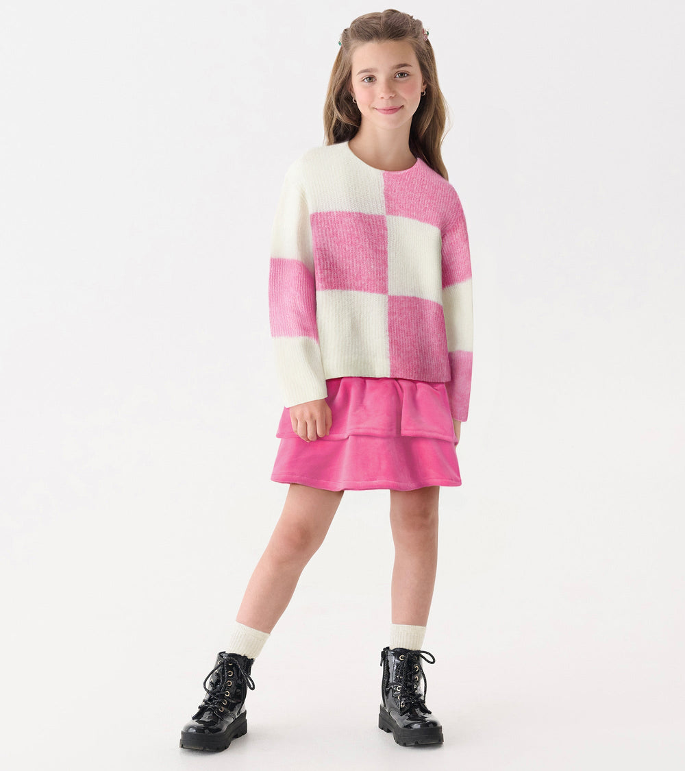 Hatley Girls Raspberry Rose Velour Skirt