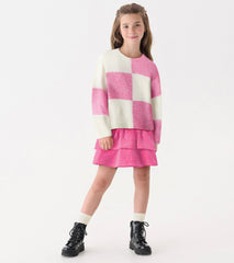 Hatley Girls Raspberry Rose Velour Skirt