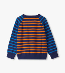 Hatley Boys Dino Mixed Stripes Raglan Sweater