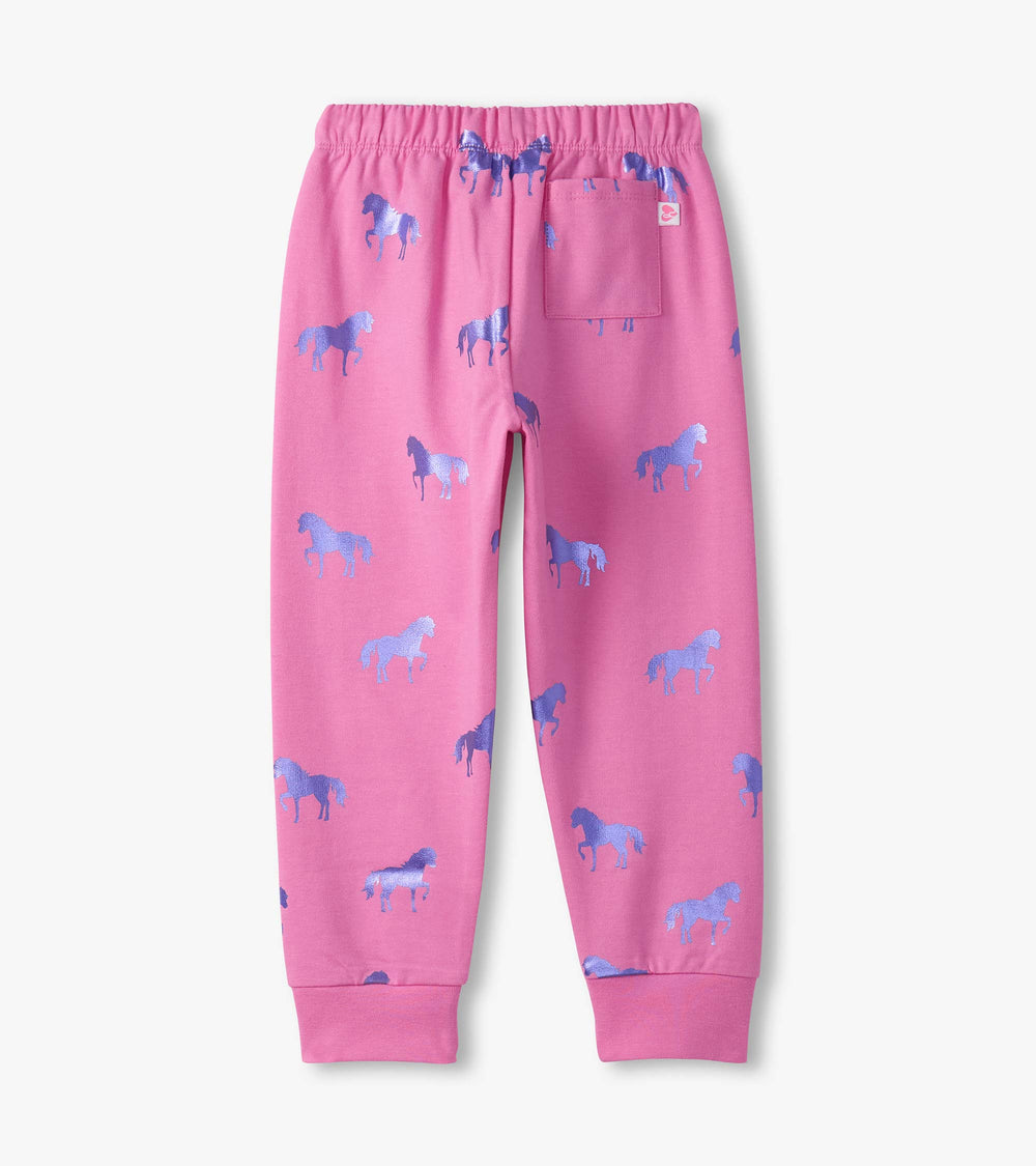 Hatley Girls Shimmer Horses Cuffed Track Pants