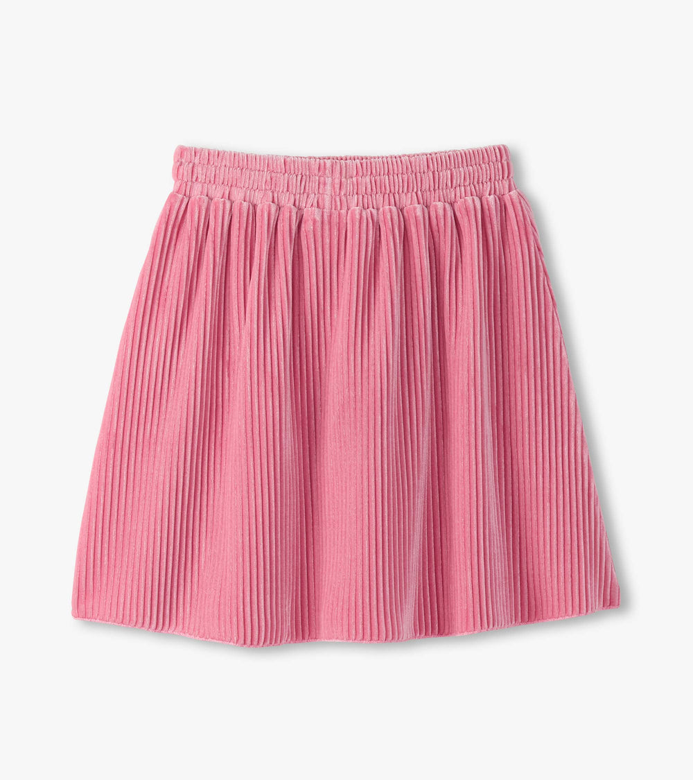Hatley Girls Sea Pink Pleated Velour Skirt