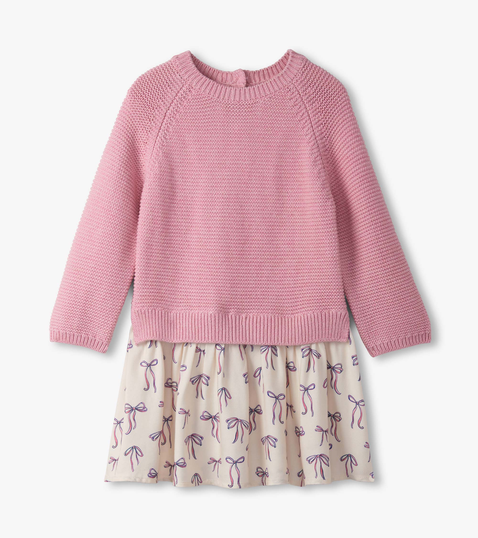 Hatley Baby & Toddler Girls Painted Bows Mixed Media Sweater Dress