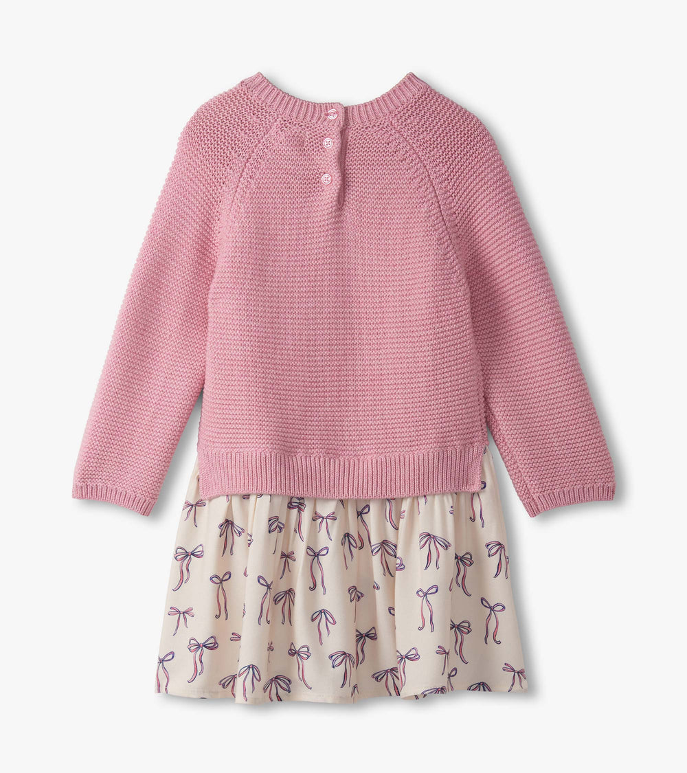 Hatley Baby & Toddler Girls Painted Bows Mixed Media Sweater Dress