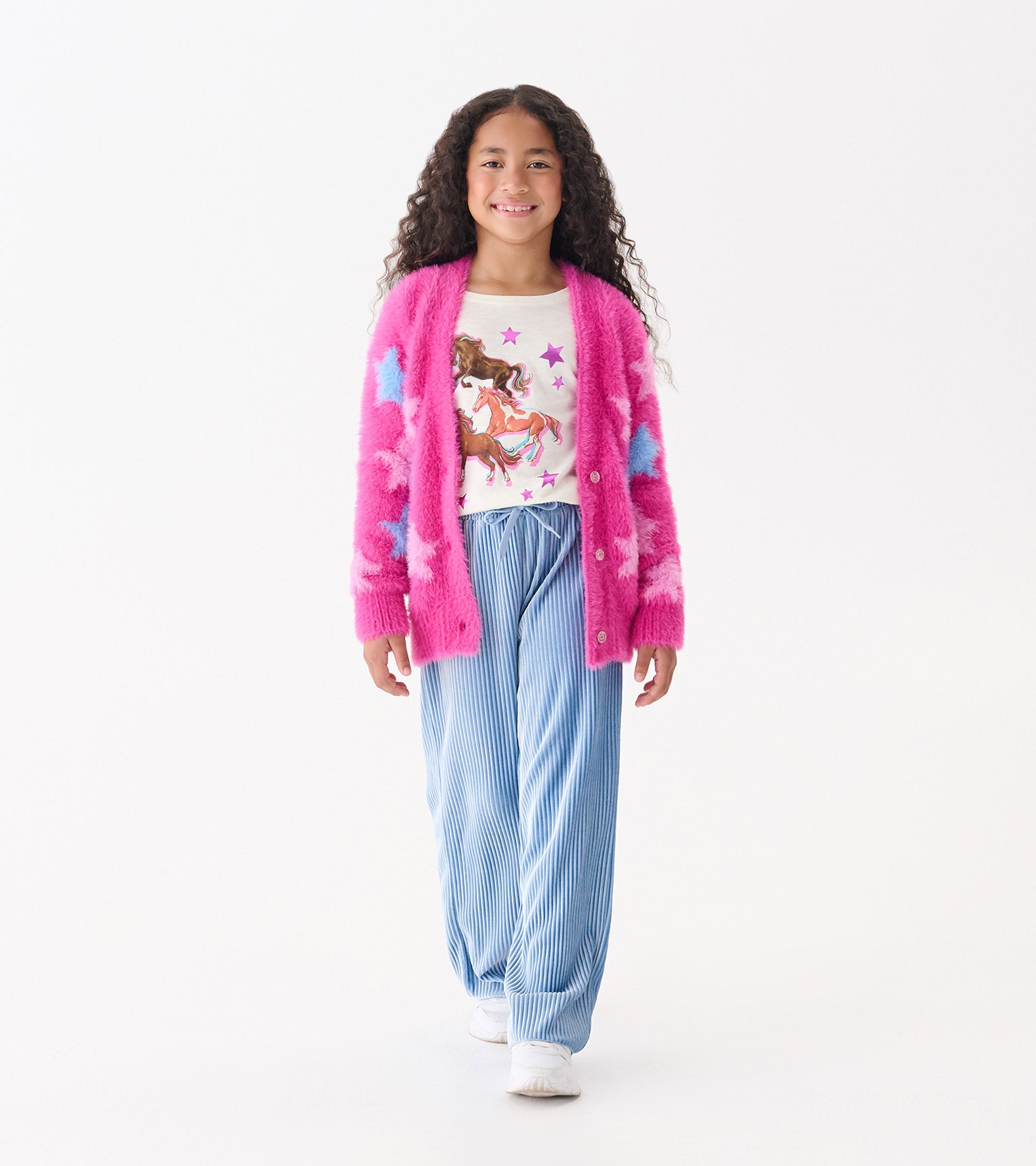 Hatley Girls Sparkling Star Fuzzy Cardigan