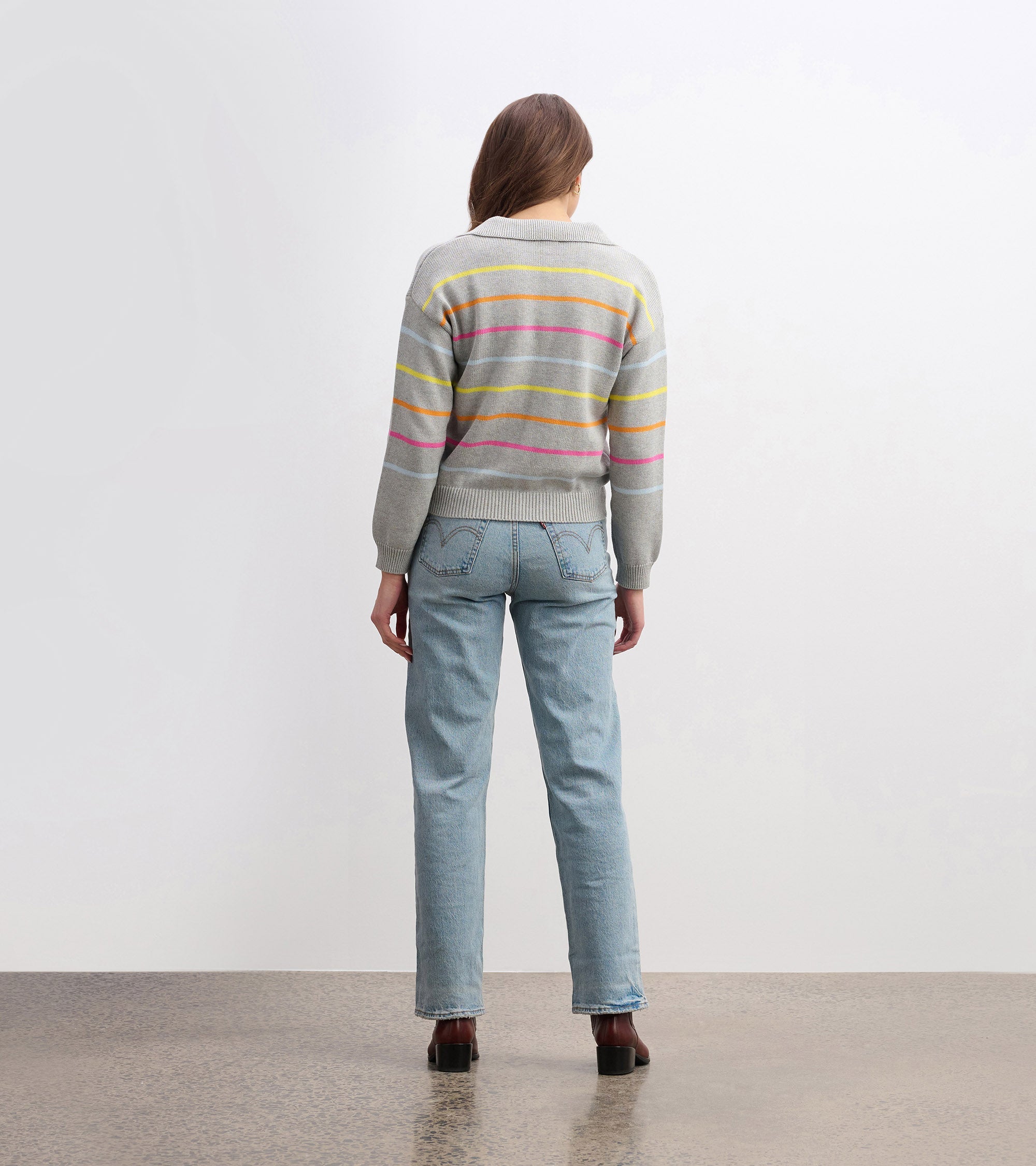 Hatley Johnny Collar Sweater - Sorbet Stripes