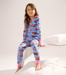 Hatley Girls Tinsel Horses Cotton Pajama Set