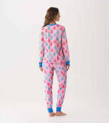 Hatley Women's Pink Bottle Brush Trees Glow in the Dark Cotton Pajama Set