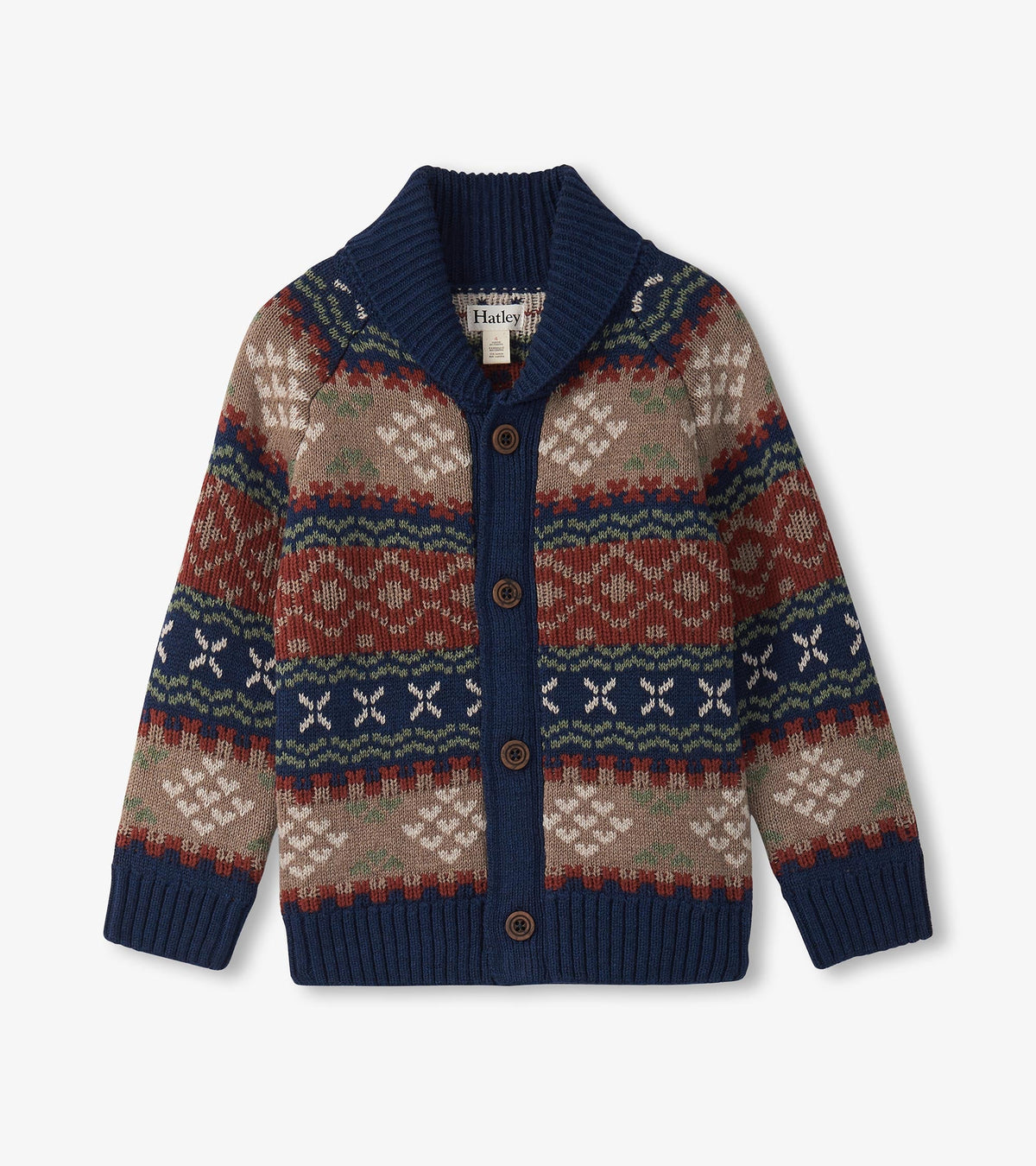 Hatley Boys Vintage Fair Isle Shawl Collar Cardigan