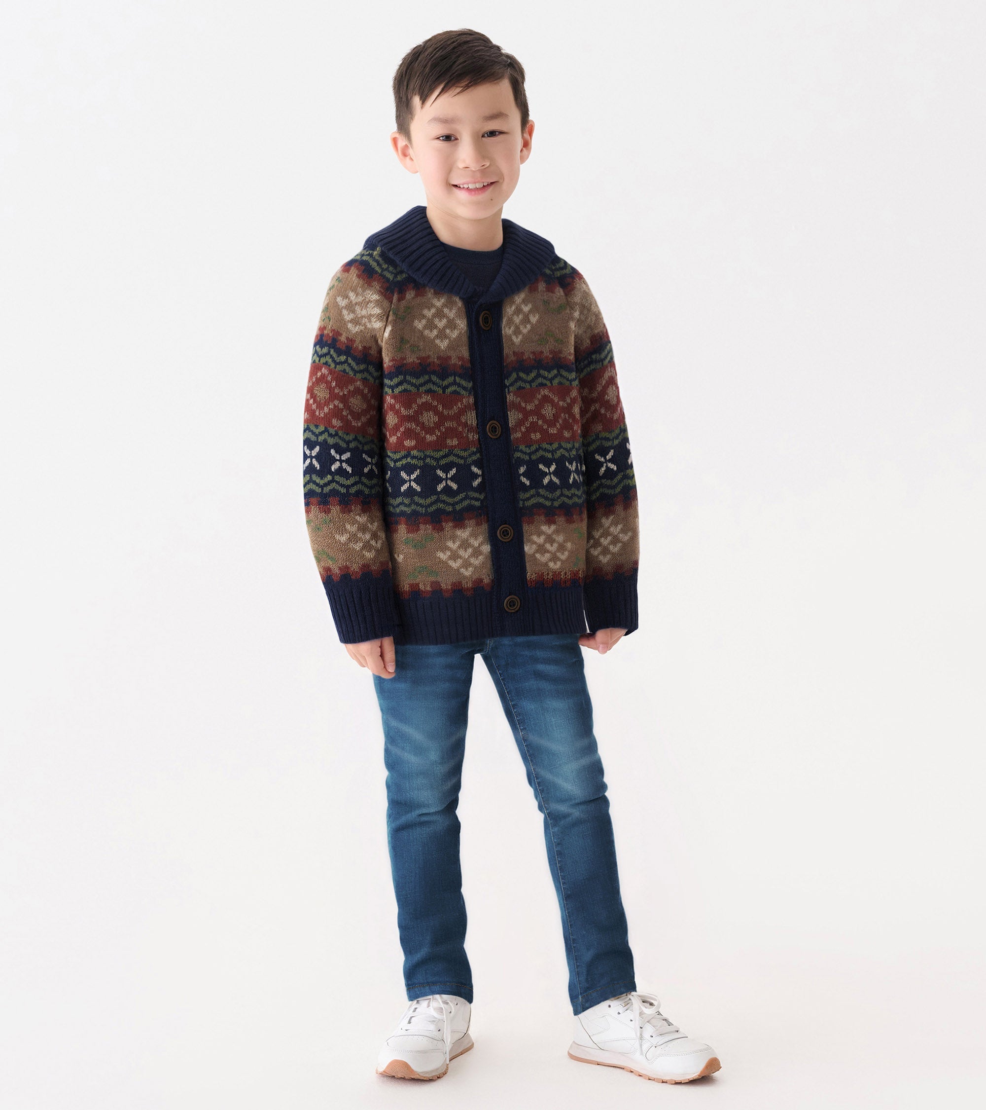 Hatley Boys Vintage Fair Isle Shawl Collar Cardigan