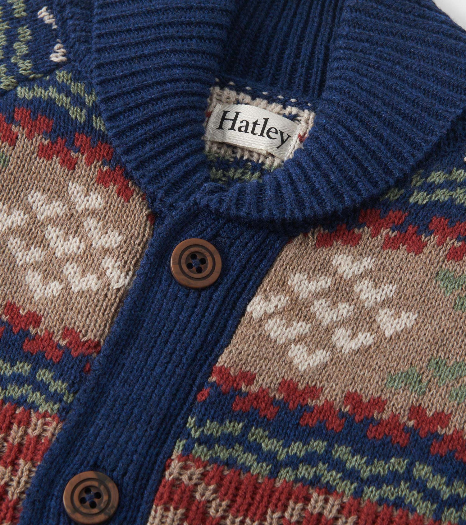 Hatley Boys Vintage Fair Isle Shawl Collar Cardigan