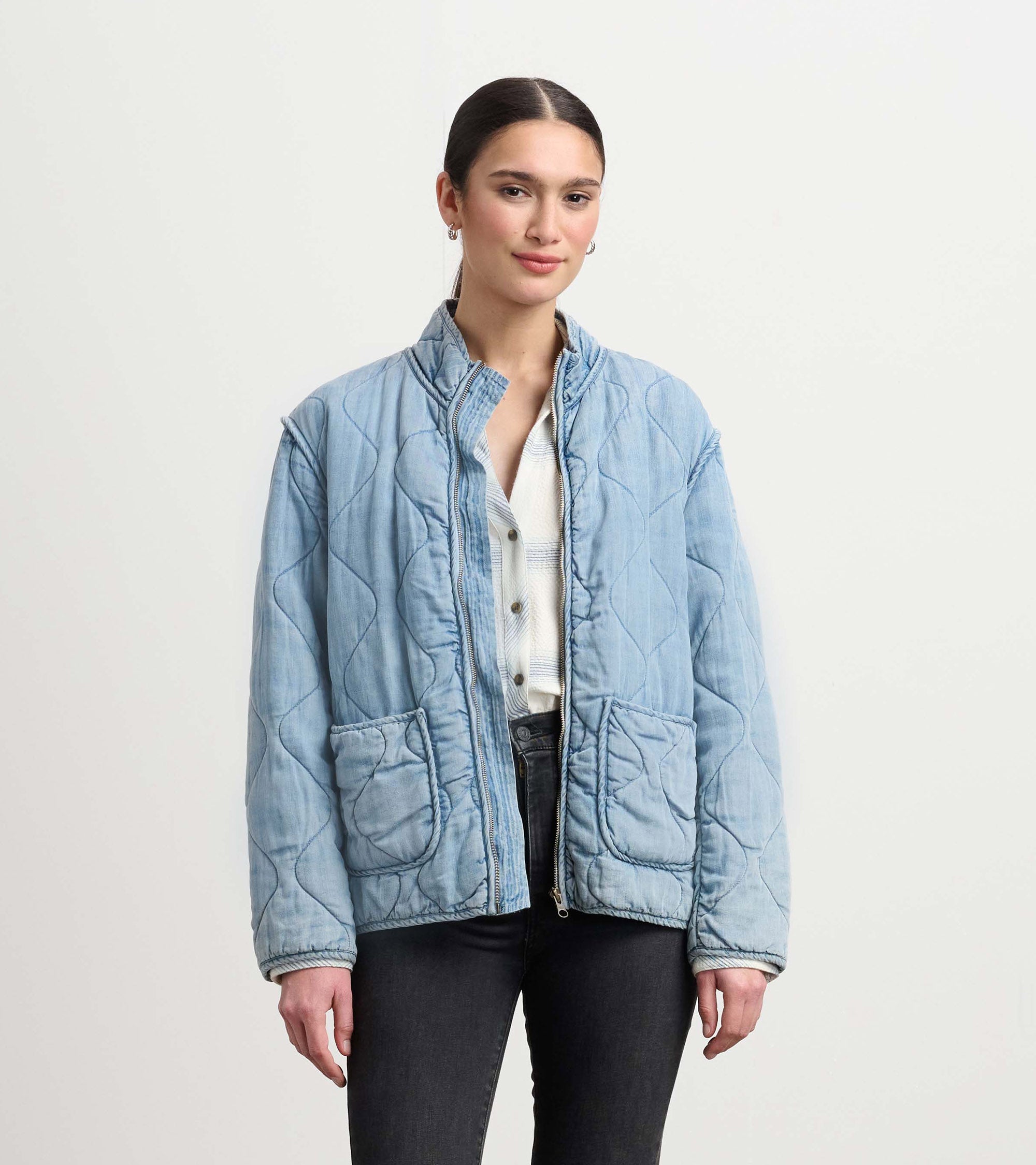 Hatley Quilted Tencel Jacket - Washed Blue