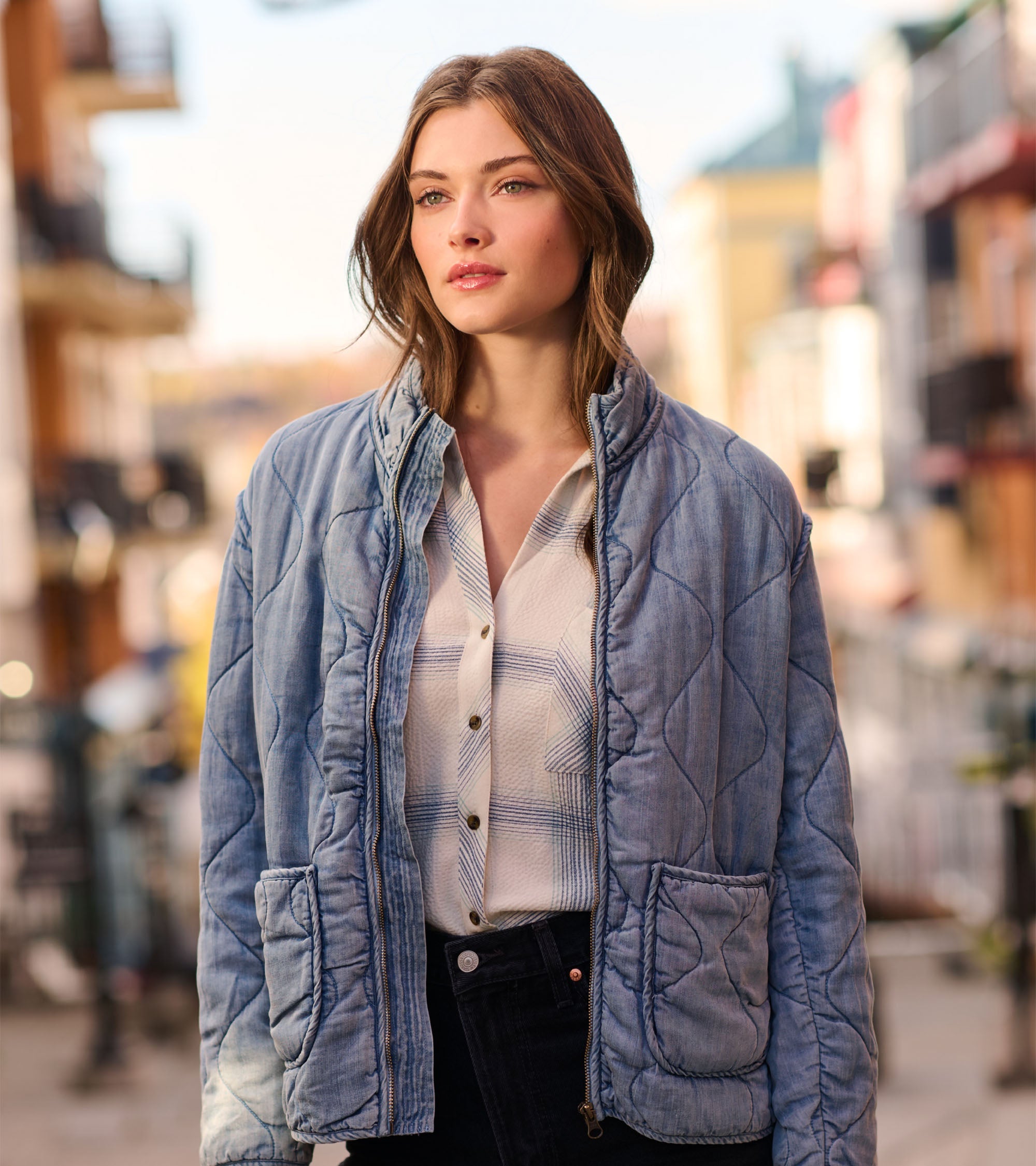Hatley Quilted Tencel Jacket - Washed Blue