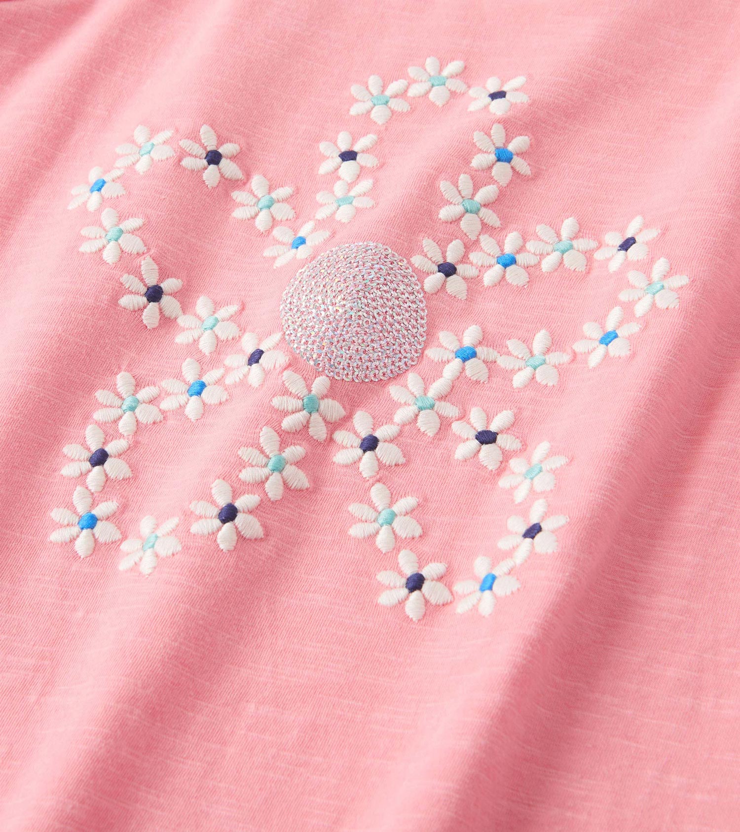 Hatley Girls Embroidered Flowers Puff Sleeve Graphic Tee