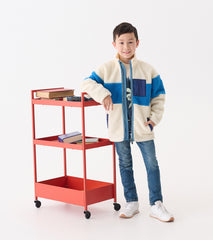 Hatley Boys White Smoke Faux Sherpa Zip-Up Jacket