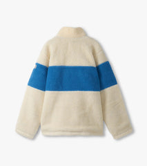 Hatley Boys White Smoke Faux Sherpa Zip-Up Jacket